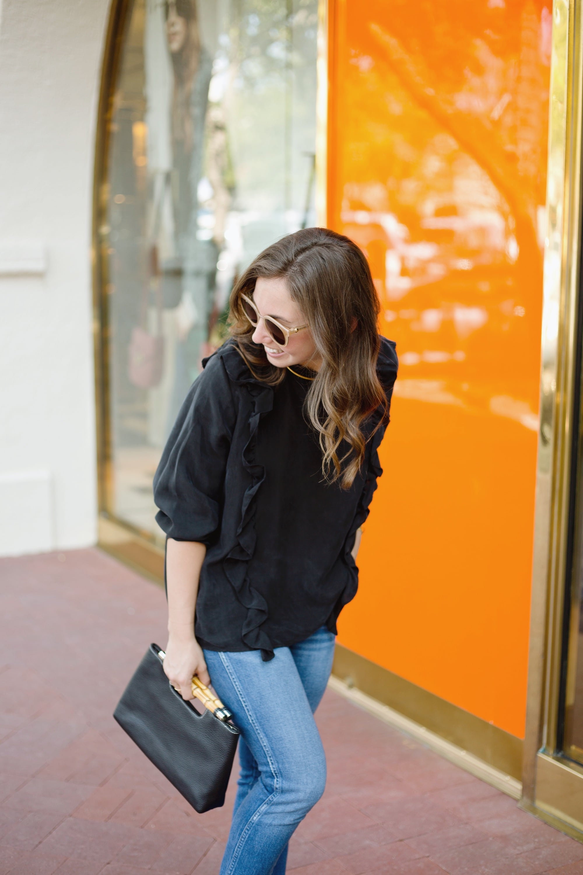 Black Ruffled Top