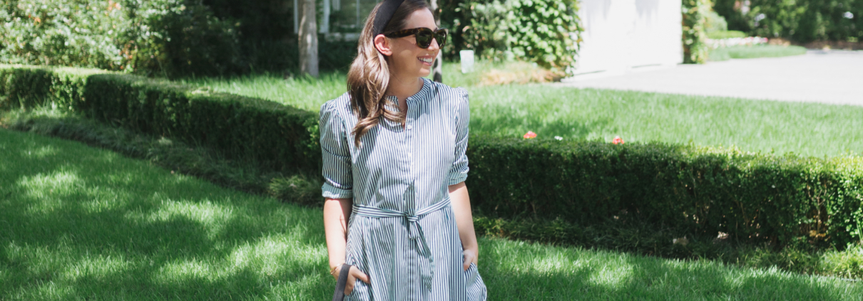 Tuckernuck Green Stripe Shirt Dress